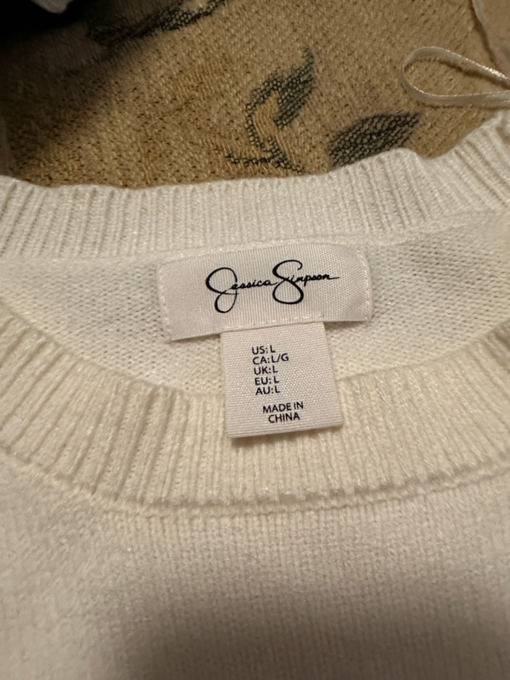 Jessica Simpson Cream Crewneck Sweater with Red Cherry Embroidery - Picture 6 of 8